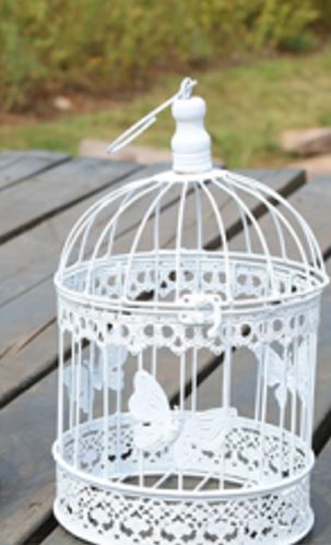 SMALL ROUND - White Decorative Bird Cage