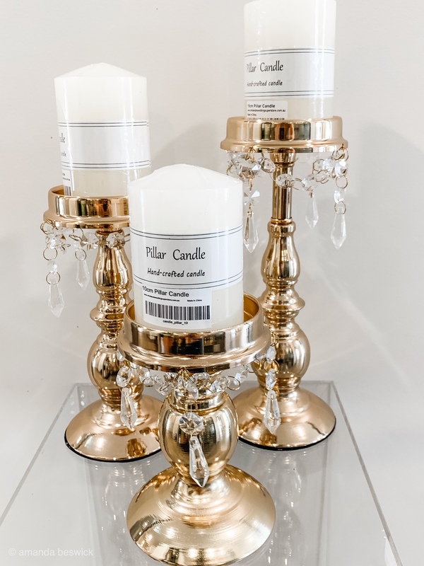Gold 3 Piece Candelabra Set