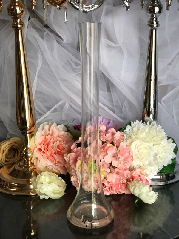 40cm Round Tower Vase Clear