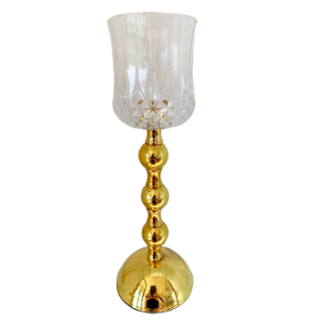 28cm Gold Stemmed Votive Candle Holder/Vase 