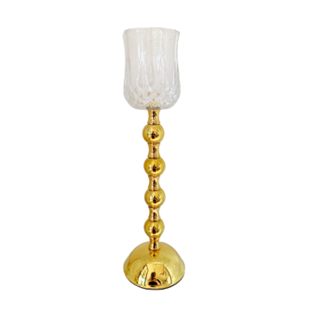 33cm Gold Stemmed Votive Candle Holder/Vase