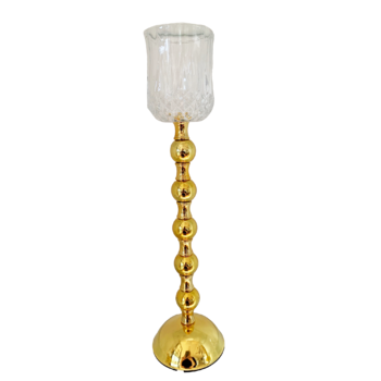 38cm Gold Stemmed Votive Candle Holder/Vase
