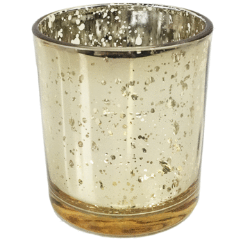12pk Gold Mercury Glass Votive Tea Light Candle Holder