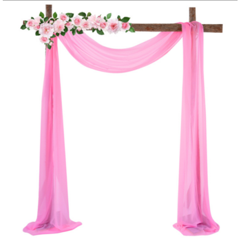 Chiffon Backdrop Curtain Draping/Swagging - Dark Pink
