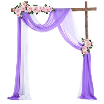 Chiffon Backdrop Curtain Draping/Swagging - White/Light Purple