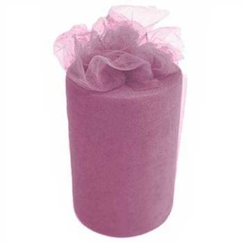 6inch x 100yd Quality Tulle Roll - Mauve 