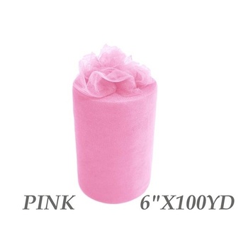 6inch x 100yd Quality Tulle Roll - Pink