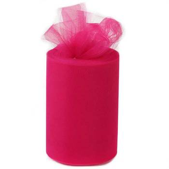 6inch x 100yd Quality Tulle Roll - Hot Pink