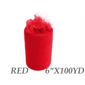 6inch x 100yd Quality Tulle Roll - Red