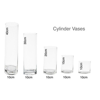 30cm - Cylinder Vase - Heavy Duty Glass