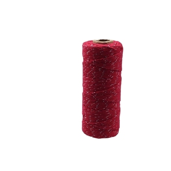 thumb_12ply Bakers Twine 100yd - Red with Silver Metalic Thread