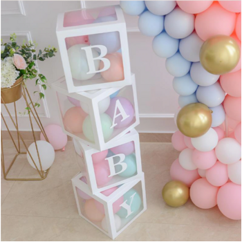 4pc set Baby Shower Decoration Boxes - BOY/GIRL/BABY