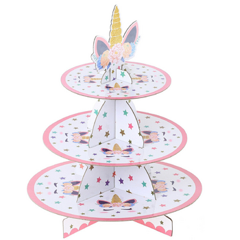 3 Tier Unicorn Style Cup Cake Stand