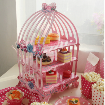 thumb_Pink w/ Blue Roses Cake Slice /Cup Cake Stand