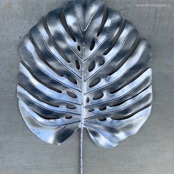 90cm Monstera Split Leaf Philo - Metallic Silver