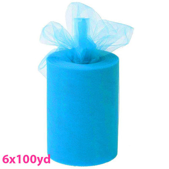 6inch x 100yd Quality Tulle Roll - Brilliant Blue