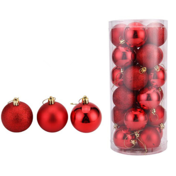 4cm Red Christmas Baubles 24/pc