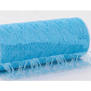 Blue 6inch x 11yd Lace Design Tulle Roll