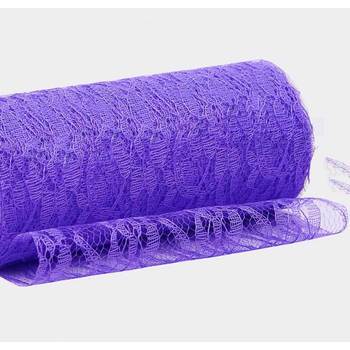 Purple 6inch x 11yd Lace Design Tulle Roll