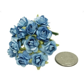 Paper Roses - blue - 144/pk