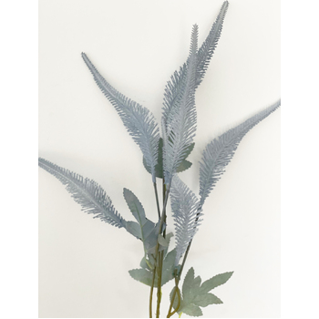 70cm - 6 Head Grass/Reed Flower Stem - Periwinkle Blue