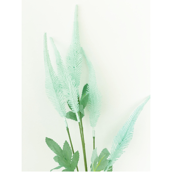 70cm - 6 Head Grass/Reed Flower Stem - Mint Green