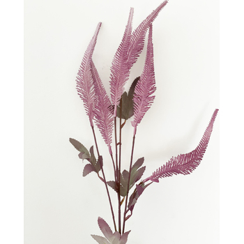 70cm - 6 Head Grass/Reed Flower Stem - Mauve