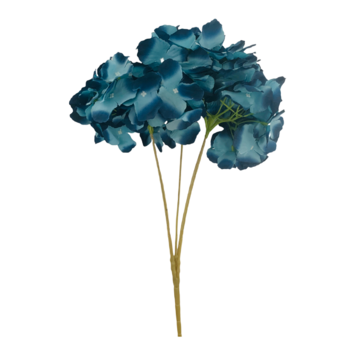 44cm  Budget Hydrangea Stem Teal/Turquoise