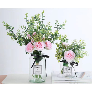 thumb_Rose & Eucalytus Native Hand Tied Bouquet - Pink