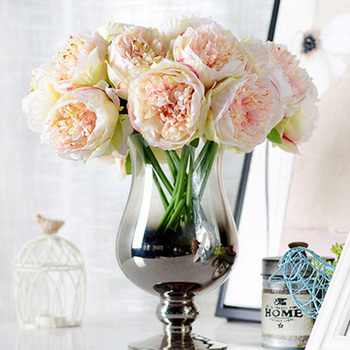 5 Head Peony Bouquet - Champagne/Pink