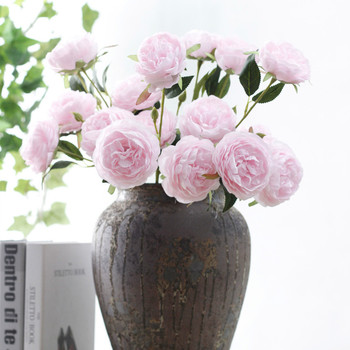 50cm Ranunculus 3 Head Flower Stem - Soft pink