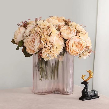 Cream Tones Peony and Hydrangea Dried Effect Bouquet
