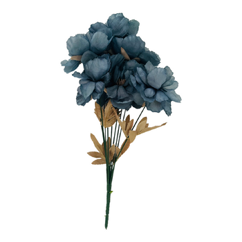 40cm Budget Anemone Bush 9 Head - Dark Blue
