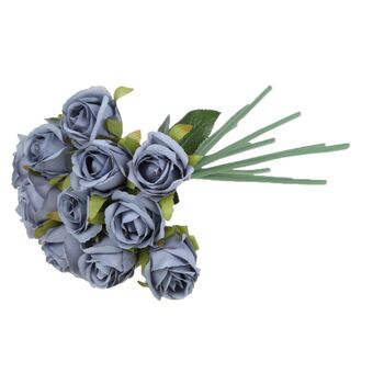 Misty Blue - 12 Head Silk Rose Bouquet