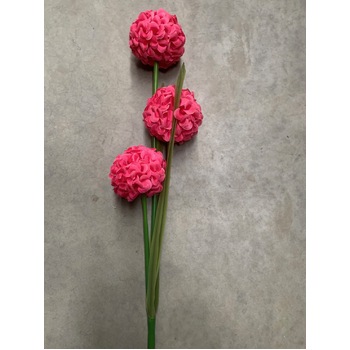 Fushia Onion Ball Flower Stem - 73cm