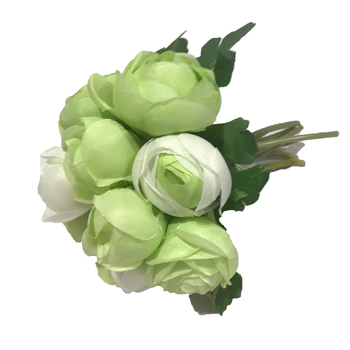 Closed Peony Bouquet Green/White