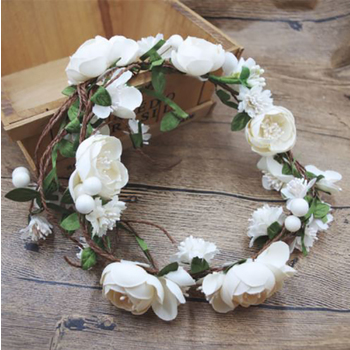 Flower Garland/Flower Crown Dusty White
