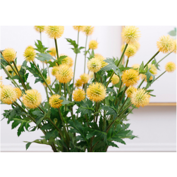 70cm Yellow/Green Wildflower Stem