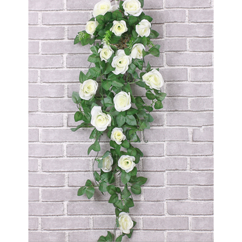 72cm Trailing Rose Vine Plant - White