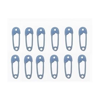 Baby Shower Safety Pins - Blue - 12pk