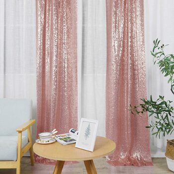 2pc Set Sequin Backdrop Curtains 60x245cm - Rose Gold
