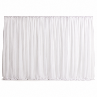 3m White Polyester Wedding Backdrop Curtain with Sheer Voile Layer 