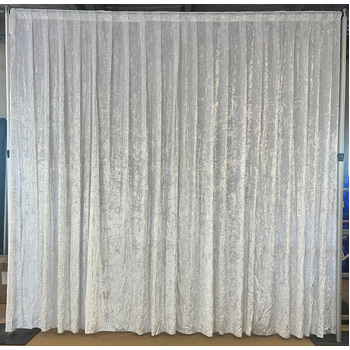 3x3m - White Crushed Velvet Wedding Backdrop Curtain