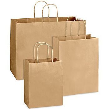 10pk - 30x20x40cm Strong Paper Bags with Handle