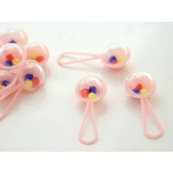 Baby Shower Rattle - Pink - 12pk
