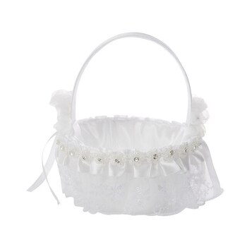 thumb_Flower Girl Basket (Toddler Sized) - White Lace