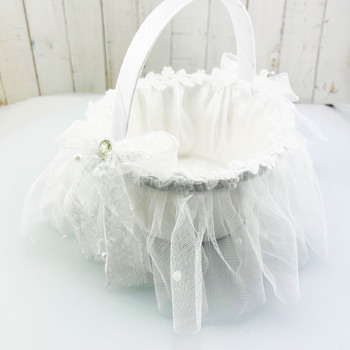 Flower Girl Basket - White