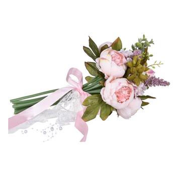 Pink Tones European Peony Rustic Bridal Wedding Bouquet