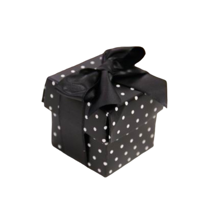 50pk 2pc Favor Box Black Polka Dot Clearance