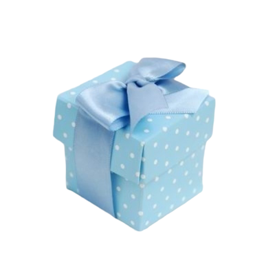 50pk 2pc Favor Box  Blue Polka Dot Clearance